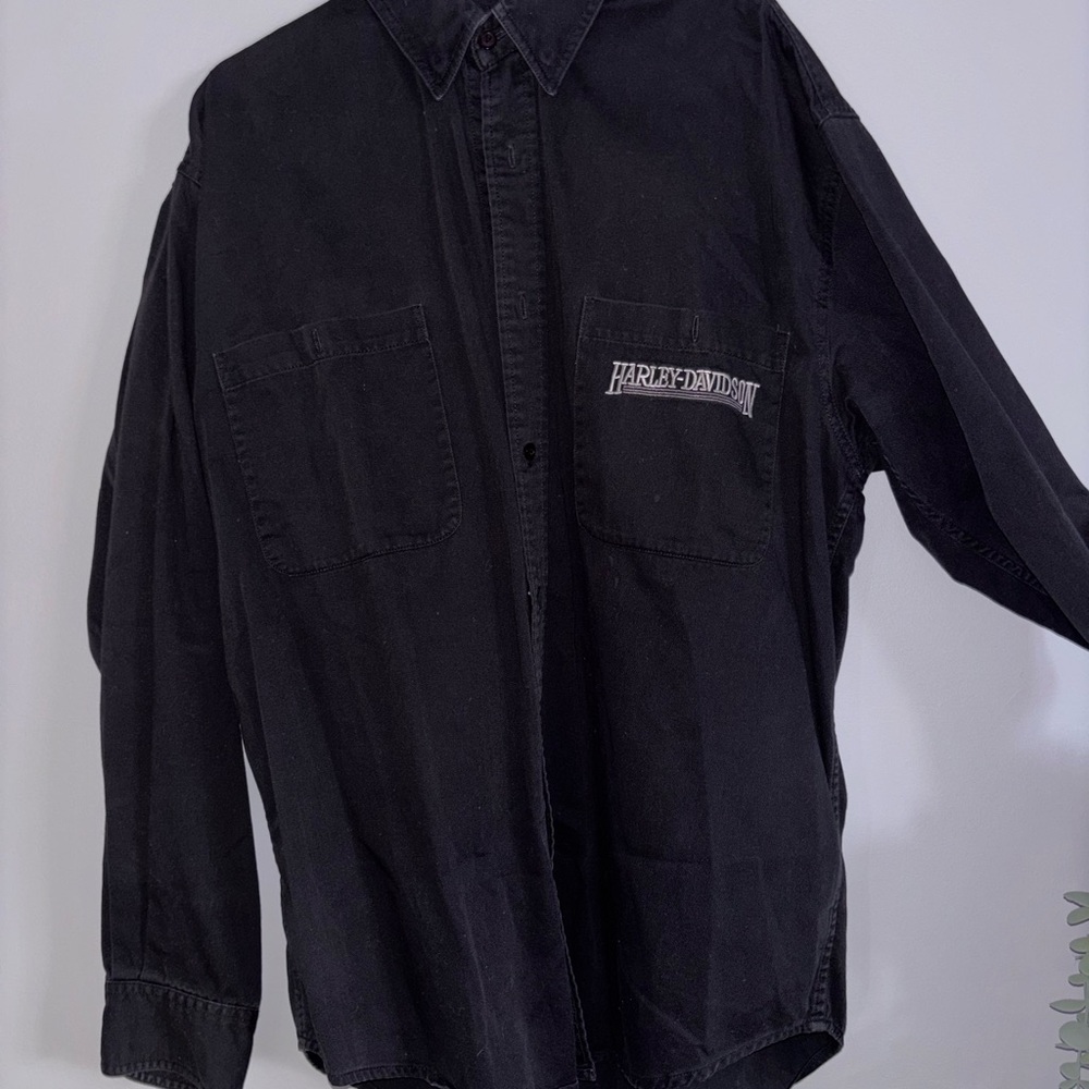 Harley-Davidson Black Casual Button Down Shirt